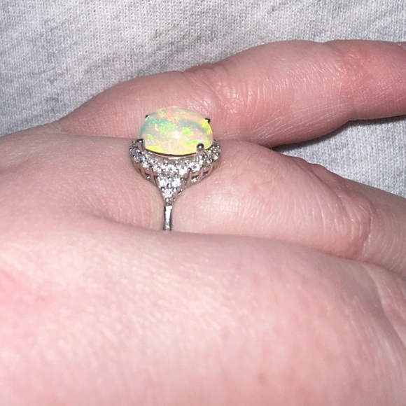 Adjustable Sterling Silver Opalite Ring - Picture 5 of 8